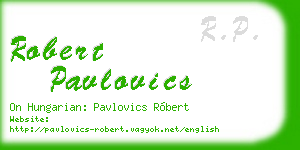 robert pavlovics business card