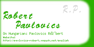 robert pavlovics business card